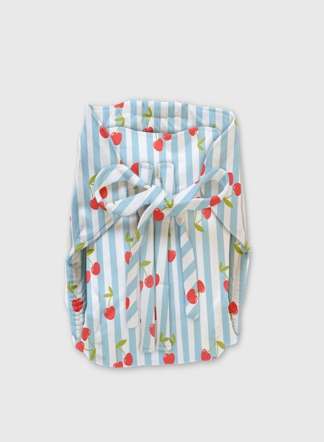 Cocoon Care Organic Bamboo Cotton Baby Nappies | Soft, Breathable & Reusable Cloth Diapers | Newborn Essentials For Boys & Girls | Printed Wrapping Style Nappy | Cherry | 0-3 Months - Image 3