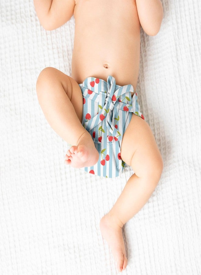 Cocoon Care Organic Bamboo Cotton Baby Nappies | Soft, Breathable & Reusable Cloth Diapers | Newborn Essentials For Boys & Girls | Printed Wrapping Style Nappy | Cherry | 0-3 Months - Image 5