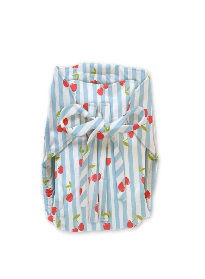 Cocoon Care Organic Bamboo Cotton Baby Nappies | Soft, Breathable & Reusable Cloth Diapers | Newborn Essentials For Boys & Girls | Printed Wrapping Style Nappy | Cherry | 0-3 Months - Image 1