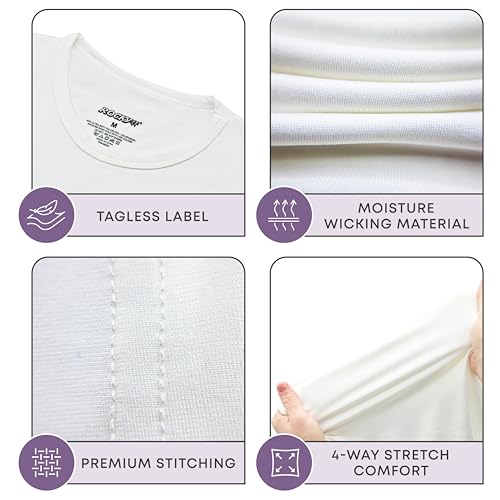 Rocky Thermal Underwear Men Long Johns Men Thermal Underwear Thermals Mens Base Layer Mens Thermals Top and Bottom Set (White, Large, Standard Weight - 185 GSM, One Pack) - Image 3