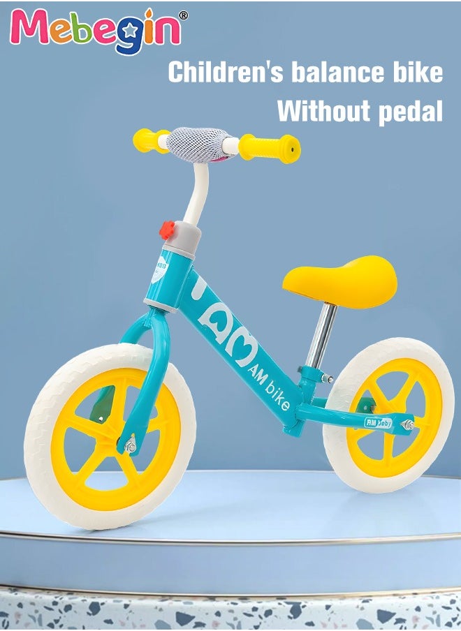 MEBEGIN Kids Balance Bike without Pedal, Lightweight Push Bike with Adjustable Handlebar and Soft Seat, Sturdy No Pedal Bike, Early Learning Interactive Push Bicycle, Toddler Training Bike, Ideal First Bike for Young Riders  - Image 1