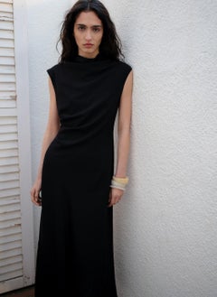 MANGO A-Line Dress With Draped Waist  - Image 4