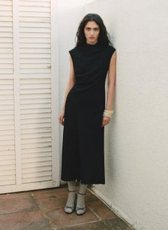 MANGO A-Line Dress With Draped Waist  - Image 1