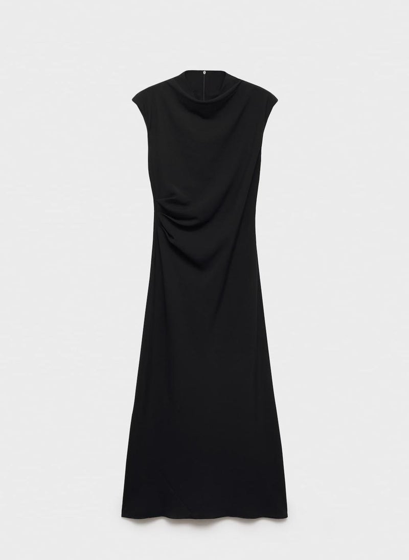 MANGO - A-Line Dress With Draped Waist - Image 1