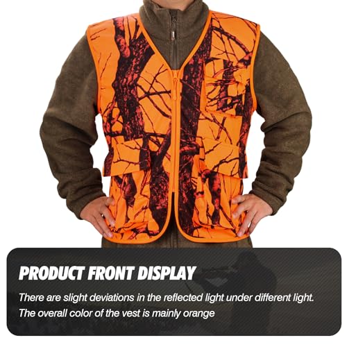 Volein Blaze Orange Hunting Vest with Pocket Lightweight Deer Hunting Camo Vest for Big Game L - Image 3