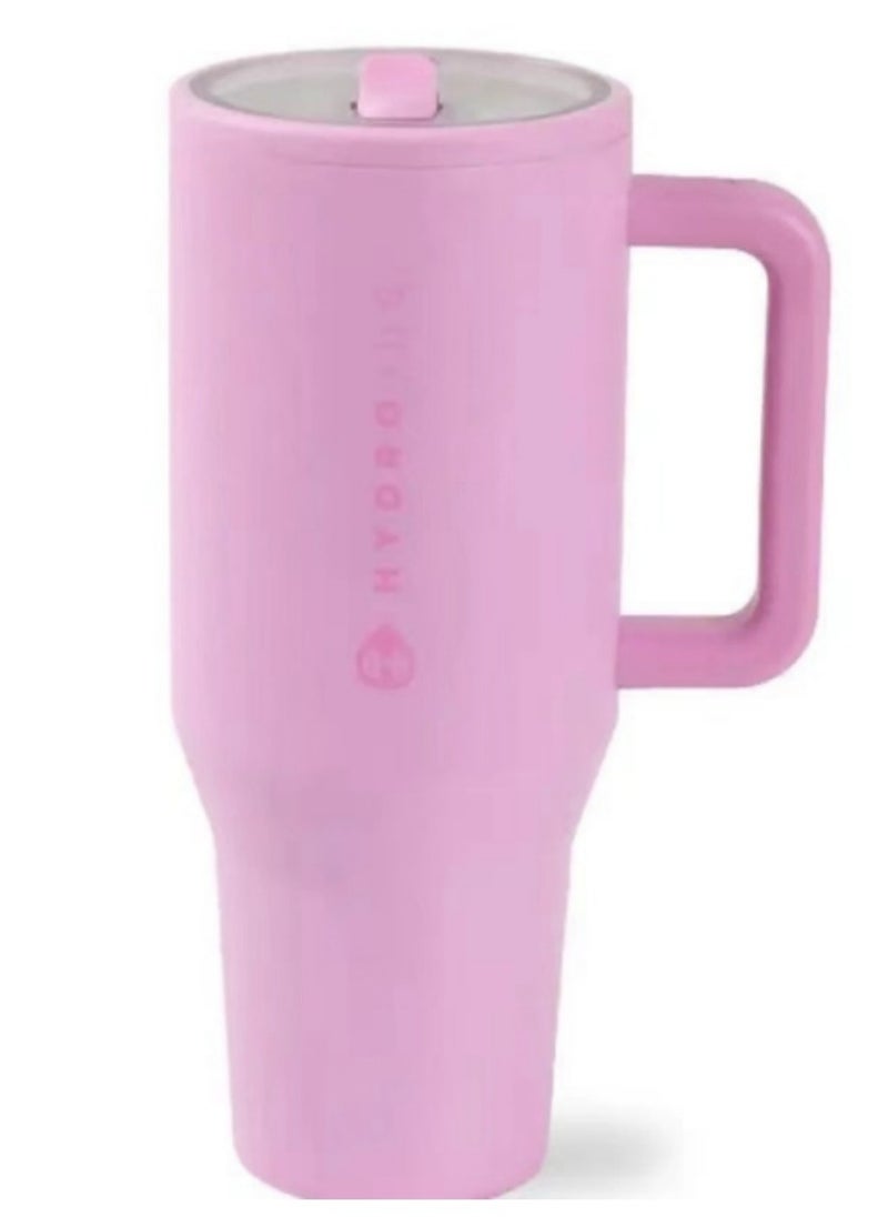 HydroJug - HydroJug Traveler - 32 oz Water Bottle with Handle & Flip Straw - Fits in Cup Holder, Leak Resistant Tumbler-Reusable Insulated Stainless Steel & Rubber Base - Gifts for Women & Men, Bubblegum - Image 1