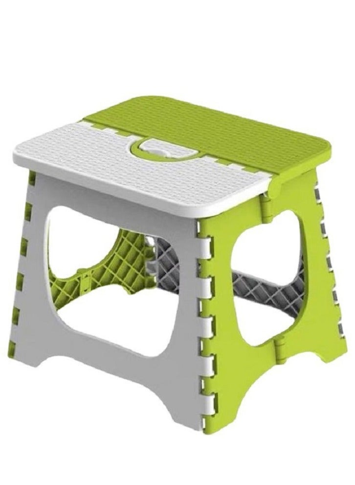 Generic Portable Outdoor Stool Home Children's Study Stool Foldable Step Stool Green/White 24x18x19cm  - Image 4