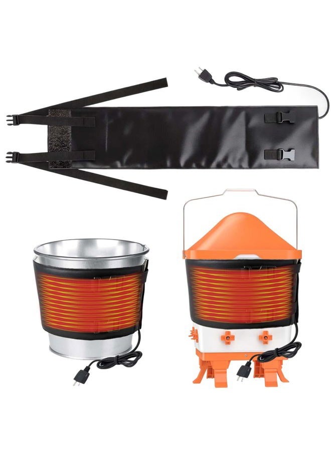 Mofuiry Chicken Water Heater Strap for Winter, Adjustable Heated Chicken Water Bucket Belt with 6ft Cable Thermo Auto Temp Control Poultry Water Warmer Wrap for 2-5 Gal Chickens Coop Waters Prevent Freeze - Image 1