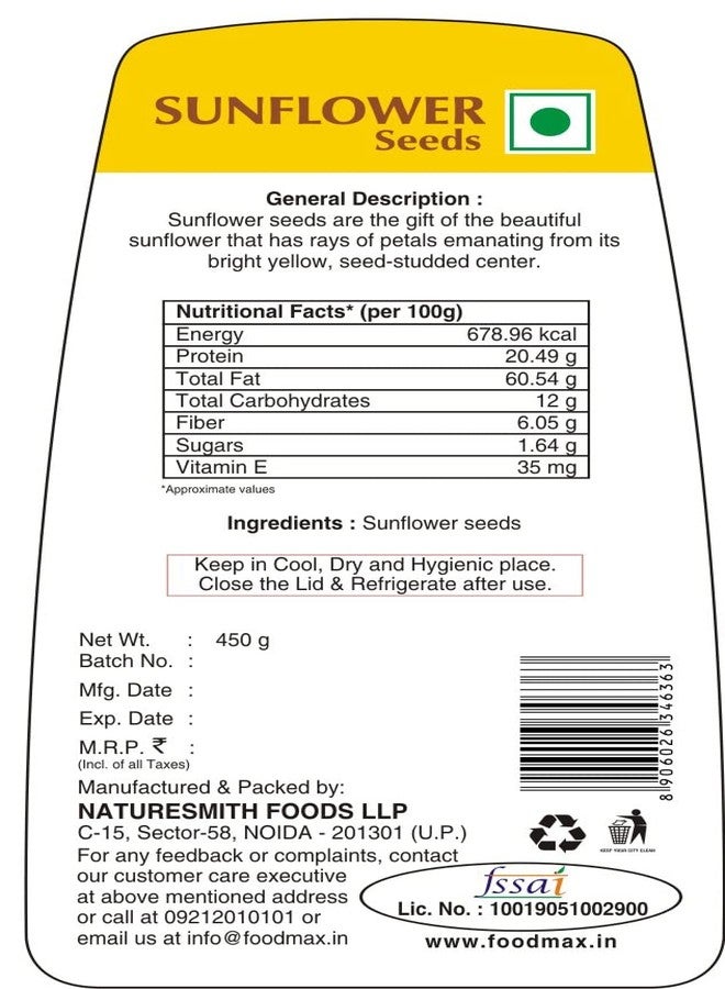nature smith NATURESMITH SUNFLOWER SEEDS-450g - Image 5
