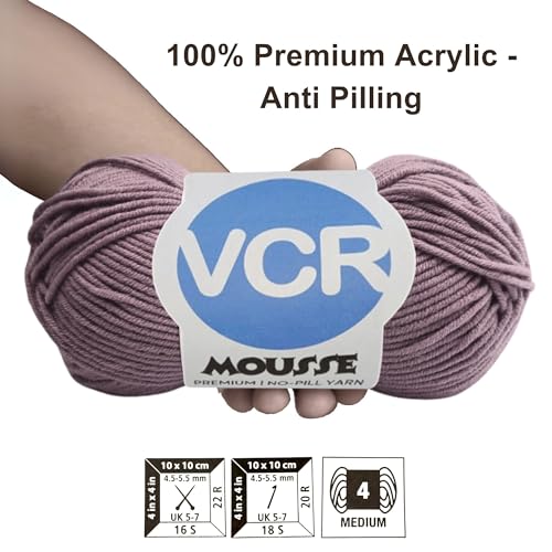 VCR 4ply Dark Purpple Yarn, 100 Grams Hank, 190 Meters Length, Acrylic Ball for Crochet and Knitting, Soft Crosia Threads, Pack of 1 Yarn, Suitable for DIY Crafts - Image 3