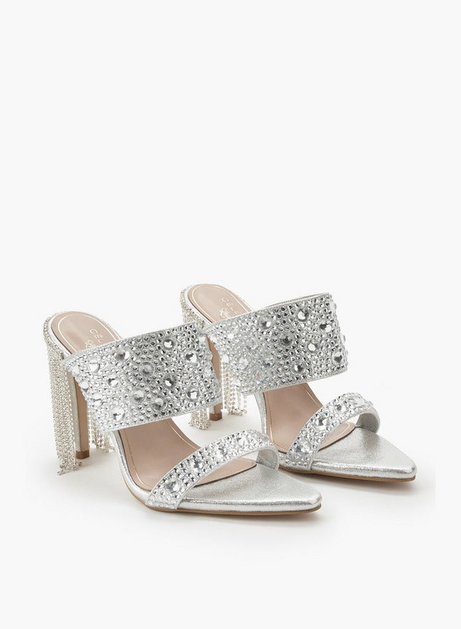 سيليست صنادل نسائية بكعب خنجر مزخرف - Image 3