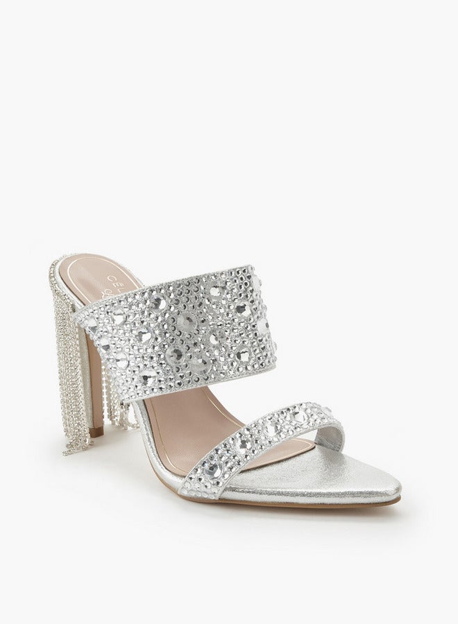 سيليست صنادل نسائية بكعب خنجر مزخرف - Image 2