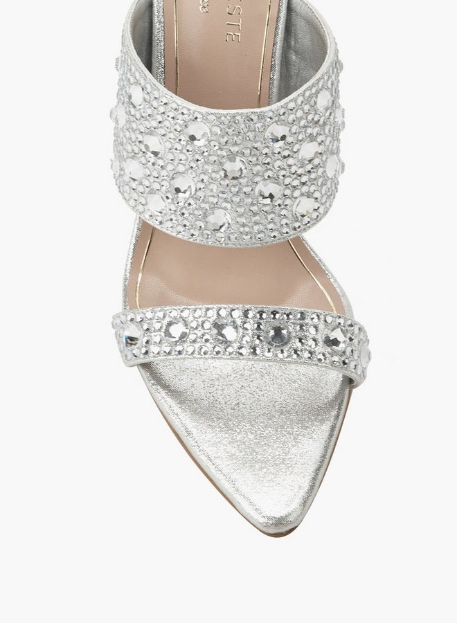 سيليست صنادل نسائية بكعب خنجر مزخرف - Image 4