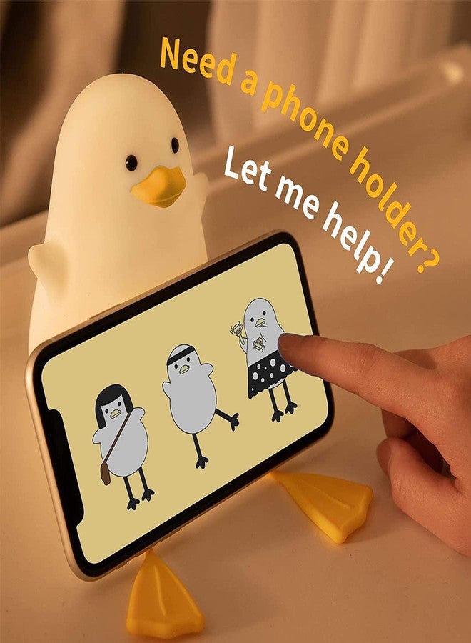 Suicune Duck Night Light for Kids, Cute Seagull Silicone Bedside Lamp for Nursery, ABS+SIL, Touch Control, Portable and Rechargeable Dimmable, Birthday Xmas Gifts for Boys Girls (Duck Lamp) - Image 3