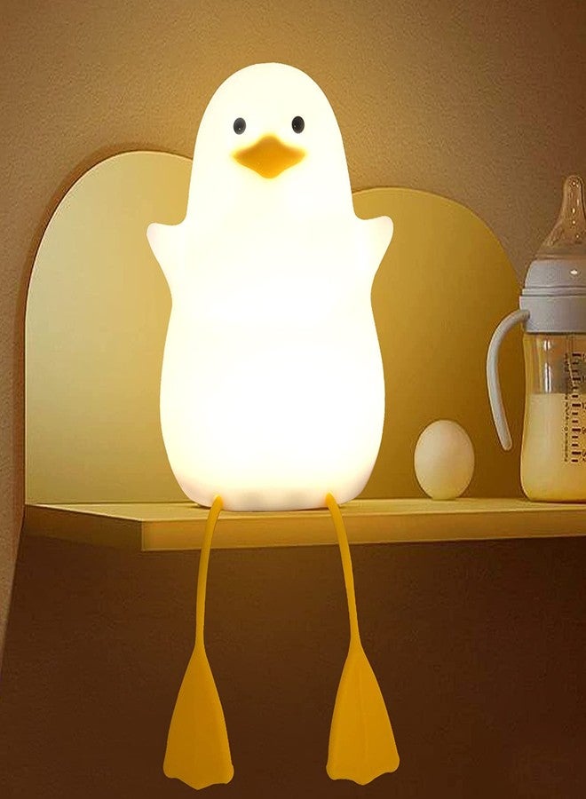 Suicune Duck Night Light for Kids, Cute Seagull Silicone Bedside Lamp for Nursery, ABS+SIL, Touch Control, Portable and Rechargeable Dimmable, Birthday Xmas Gifts for Boys Girls (Duck Lamp) - Image 1