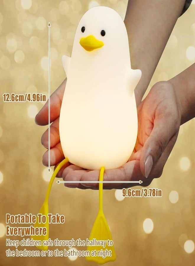 Suicune Duck Night Light for Kids, Cute Seagull Silicone Bedside Lamp for Nursery, ABS+SIL, Touch Control, Portable and Rechargeable Dimmable, Birthday Xmas Gifts for Boys Girls (Duck Lamp) - Image 4