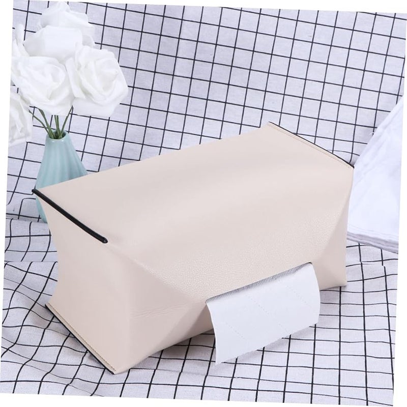 Pu Leather Tissue Box Holder Multi Purpose Storage Case for Home Car Office - Image 4