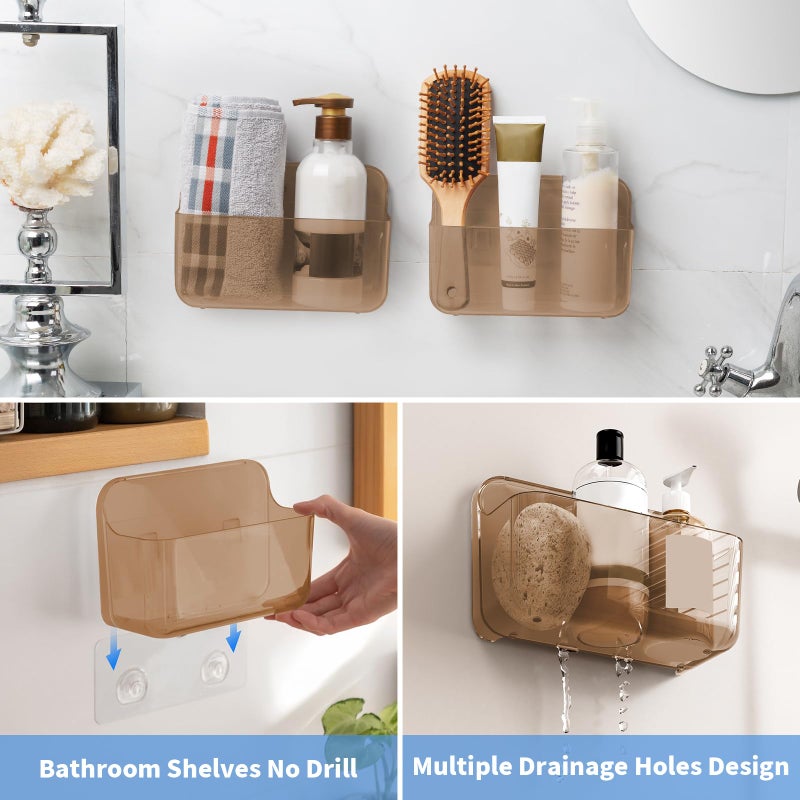 Diesisa 2pc Acrylic Wall Mount Organizer  Adhesive Cabinet Door Organizer Acrylic Bathroom Shelves for Wall No Drilling Hang Walls with Self Adhesive Tape  for Bathroom  Kitchen  Living Room - Image 5