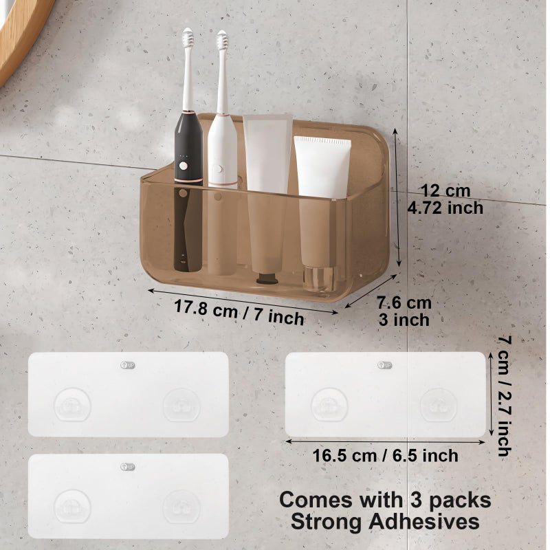 Diesisa 2pc Acrylic Wall Mount Organizer  Adhesive Cabinet Door Organizer Acrylic Bathroom Shelves for Wall No Drilling Hang Walls with Self Adhesive Tape  for Bathroom  Kitchen  Living Room - Image 3
