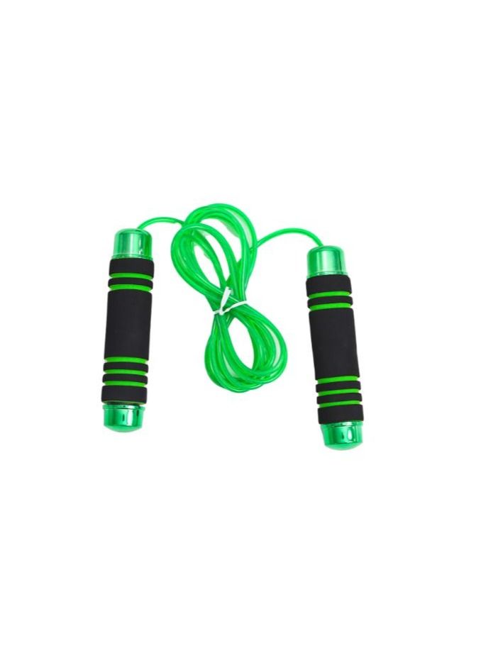 Generic Jump Rope Skipping Rope Speed Jump Ropes with Foam Handles Rope Length Adjustable Green and Black - Image 1