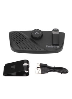 SYOSI Bluetooth 5.0 Car Speaker, Handsfree Bluetooth Speakerphone for Cell Phone, Support 2 Mobile Phones Online, Multipoint Handsfree Car Speaker Headset, Bluetooth 5.0 Car Kit with Visor Clip  - Image 1