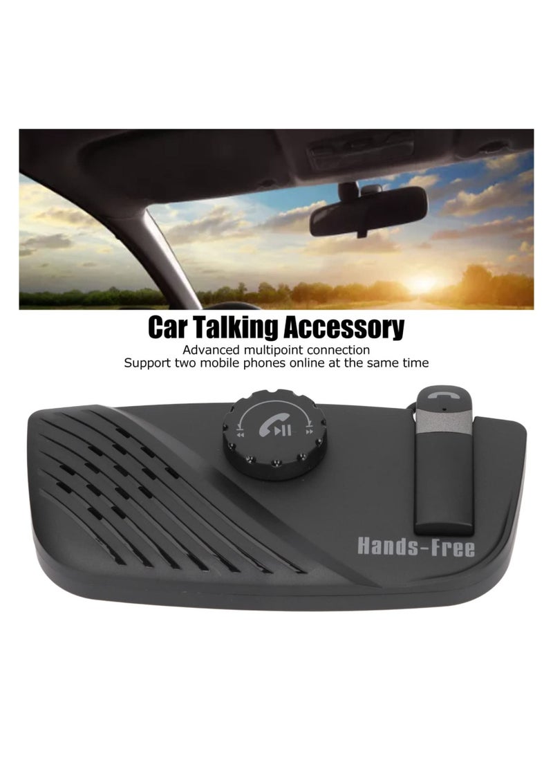 SYOSI - Bluetooth 5.0 Car Speaker, Handsfree Bluetooth Speakerphone for Cell Phone, Support 2 Mobile Phones Online, Multipoint Handsfree Car Speaker Headset, Bluetooth 5.0 Car Kit with Visor Clip - Image 1