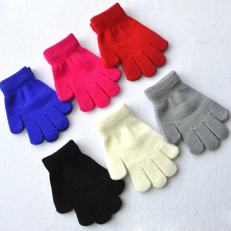 BaiX Boys and Girls Warm Winter Knitted Writing Gloves, 5-12 Years Old - Image 2