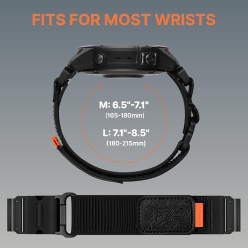 Bandletic Compatible with Garmin Instinct Watch Band 22mm Quick Fit Rugged Nylon Strap for Fenix 8 E 47mm7 6 Pro5 PlusInstinct 2 3 E 45mm Forerunner 965955945 Approach S70S62S60Epix Pro - Image 3
