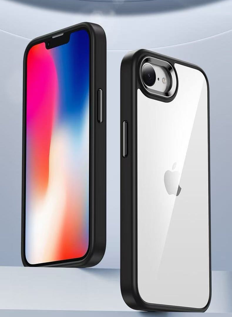 متوافق مع عدسة معدنية iPhone16e ، حافظة شفافة شاملة مضادة للسقوط ، متوافقة مع iPhone16e أسود - Image 2