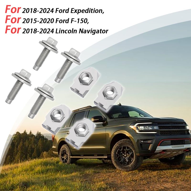 Ciuouient Front Skid Plate Filter Nuts & Bolts(Set of 4) Compatible with 2017-2020 Ford F150, 2018-2024 Ford Expedition and 2018-2024 Lincoln Navigator (Replace# 4034A) Bulk storage easy optimized build - Image 2