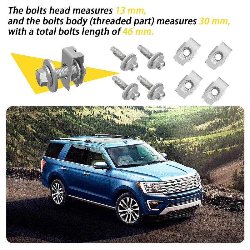 Ciuouient Front Skid Plate Filter Nuts & Bolts(Set of 4) Compatible with 2017-2020 Ford F150, 2018-2024 Ford Expedition and 2018-2024 Lincoln Navigator (Replace# 4034A) Bulk storage easy optimized build - Image 3