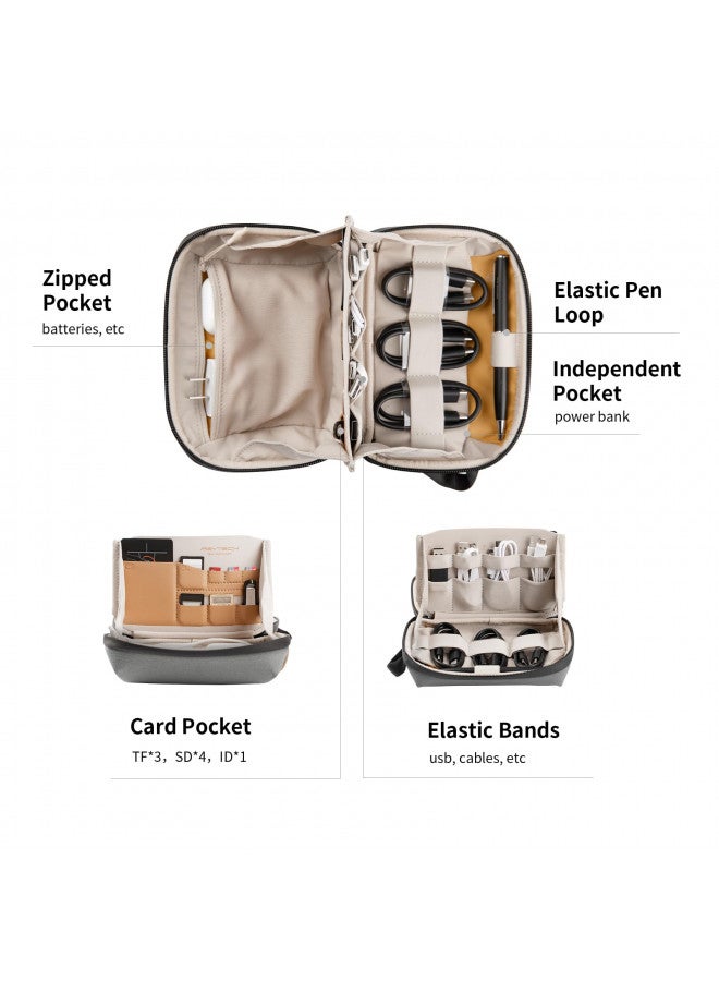 PGYTECH Mini Travel Tech Organizer, Waterproof Tech Pouch, Electronics Accessories Organizer Carrying Case, Cable Organizer Bag for Cables, Cord, Phone Batteries, Charger,Photography SD Card, Green - Image 2