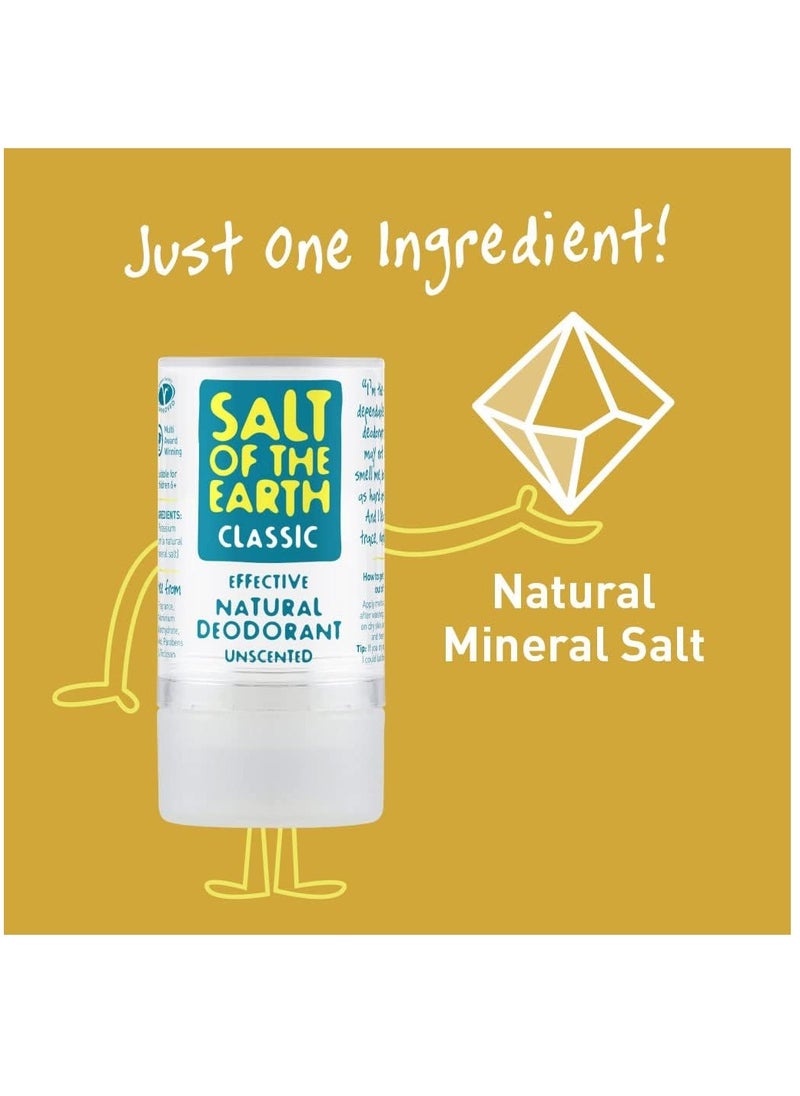 Salt Of The Earth - Salt of the Earth Crystal Classic Deodorant Natural Crystal Deodorant Effective Fragrance Free Vegan Not Tested on Animals - Suitable for Women, Men and Children - 90 g - Image 1