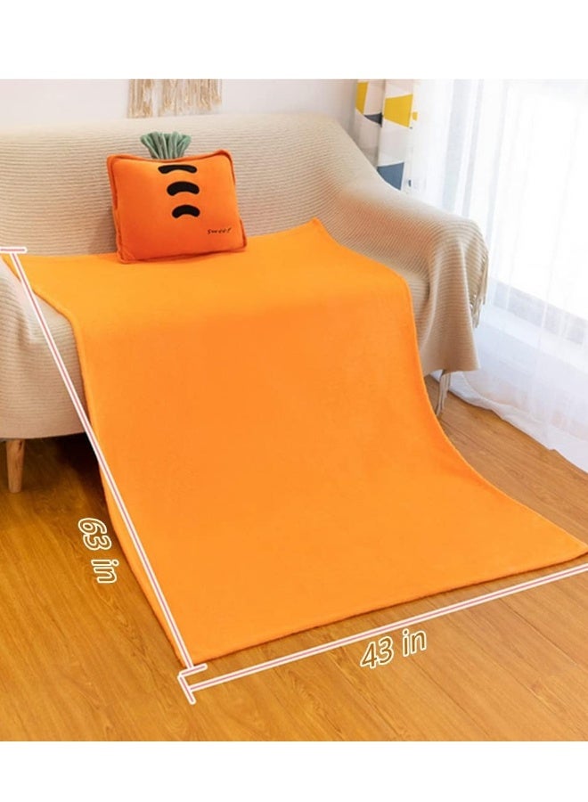 طقم بطانية سفر وبطانية وجبة خفيفة بعد الظهر، 3 في 1 وسادة بطانية، وسادة ممتلئة بشكل جزر جميلة وناعمة، تدفئة اليدين، مناسب لسفر الأطفال ونوم المكتب - Image 2