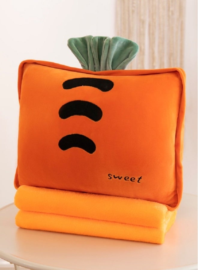 طقم بطانية سفر وبطانية وجبة خفيفة بعد الظهر، 3 في 1 وسادة بطانية، وسادة ممتلئة بشكل جزر جميلة وناعمة، تدفئة اليدين، مناسب لسفر الأطفال ونوم المكتب - Image 4