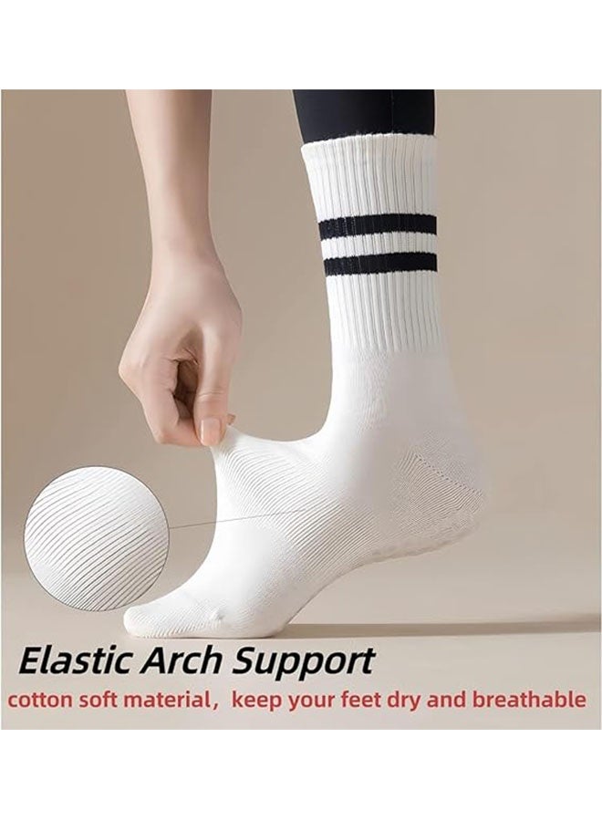 3 Pairs Yoga Socks for Women, Pilates Anti Slip Socks, Soft and Durable, Non Slip Socks for Pilates, Yoga, Ballet, Dance, Black, White, Pink - Image 4