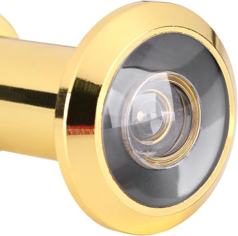 Door Viewer Peephole with Privacy Cover, Brass Housing, Wide Angle View, Gold (50-75 mm (200 degree)) - Image 2