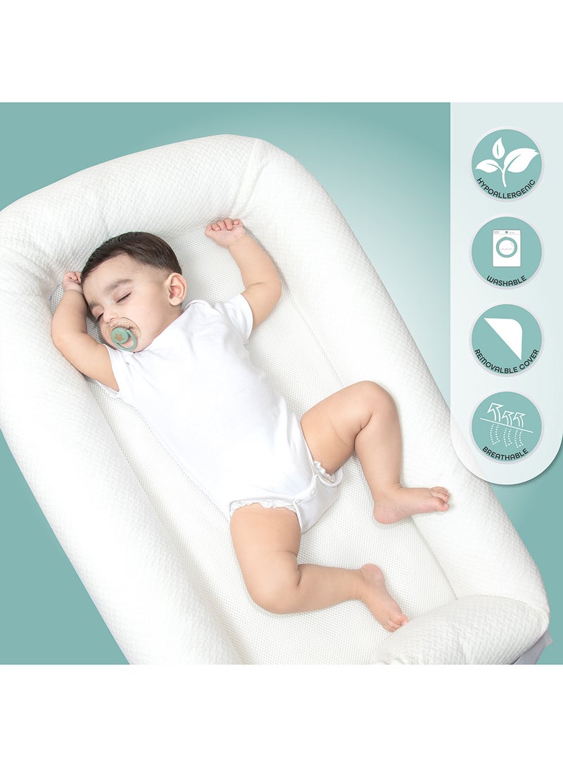 Moon Organic Baby Nest Fabric - White - Image 2