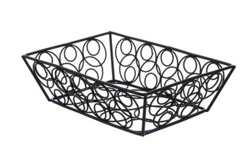 American MetalCraft American Metalcraft EBB59B Steel Rectangular Wire LoopDLoop Bread Basket Small 9 L x 6 W x 25 H Black