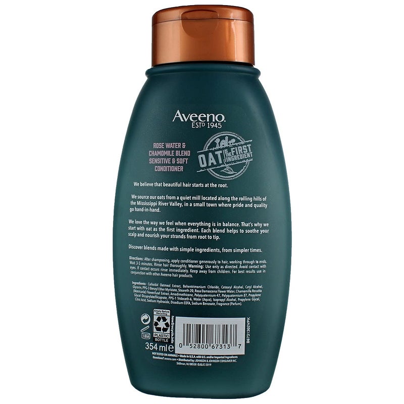 Aveeno Conditioner Rosewater & Chamomile Blend 12 Ounce (354ml) (2 Pack) - Image 5
