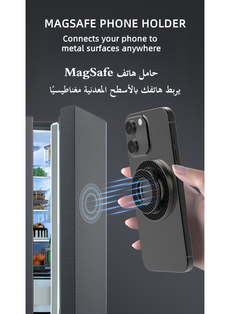 حامل هاتف مغناطيسي مزدوج الجوانب MagSafe، حامل مكتبي معدني، حلقة دوران 360 درجة - Image 5