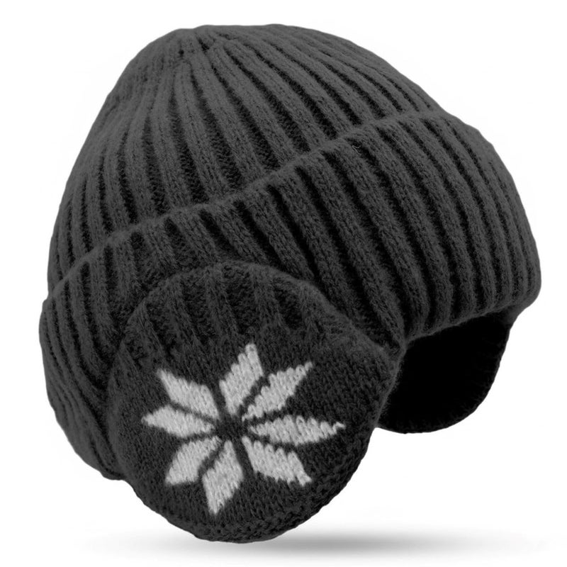 Infispace Men & Women Fur Lined Winter Knitted Beanie with Earflap| Snow Skullies Hat Outdoor Coldproof Ear Protection Wool Cap - Image 1