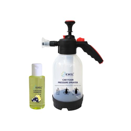 KWEL Foam Pump Sprayer 2 Litter with 100ml Car Shampoo (Pack of 1) – High-Pressure Bottle for Car Wash, Bike Wash, Car Cleaning, Foam Sprayer, and Detailing - Image 1