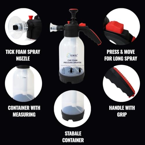 KWEL Foam Pump Sprayer 2 Litter with 100ml Car Shampoo (Pack of 1) – High-Pressure Bottle for Car Wash, Bike Wash, Car Cleaning, Foam Sprayer, and Detailing - Image 4