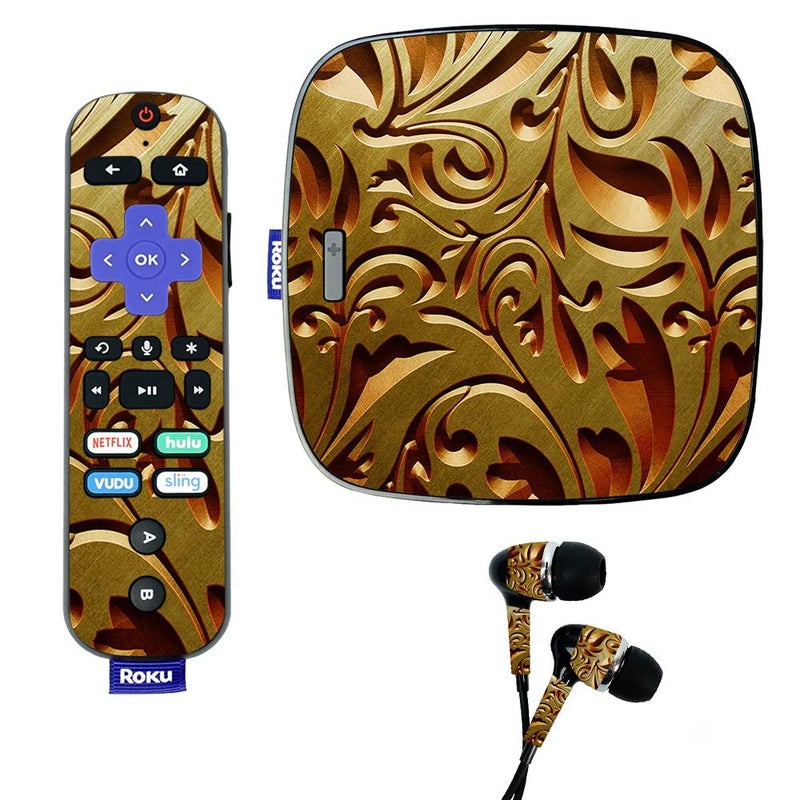 MIGHTY SKINS MightySkins Skin for Roku Ultra - Mosaic Gold | Protective, Durable, and Unique Vinyl Decal wrap Cover | Easy to Apply, Remove, and Change Styles | Made in The USA - Image 1