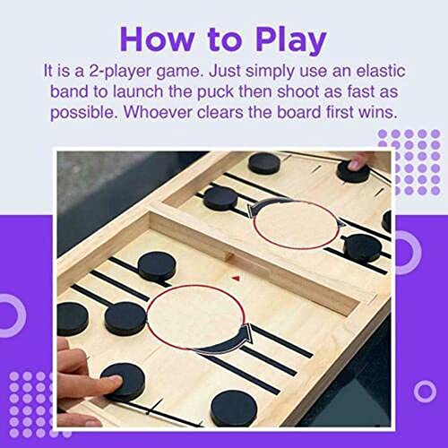 APKEY BRAND® String Air Hockey Table Board Game for Kids and Adults - Fast Sling Puck Indoor Game, 2 Player, 38 L x 23.5 W Cm - Image 3