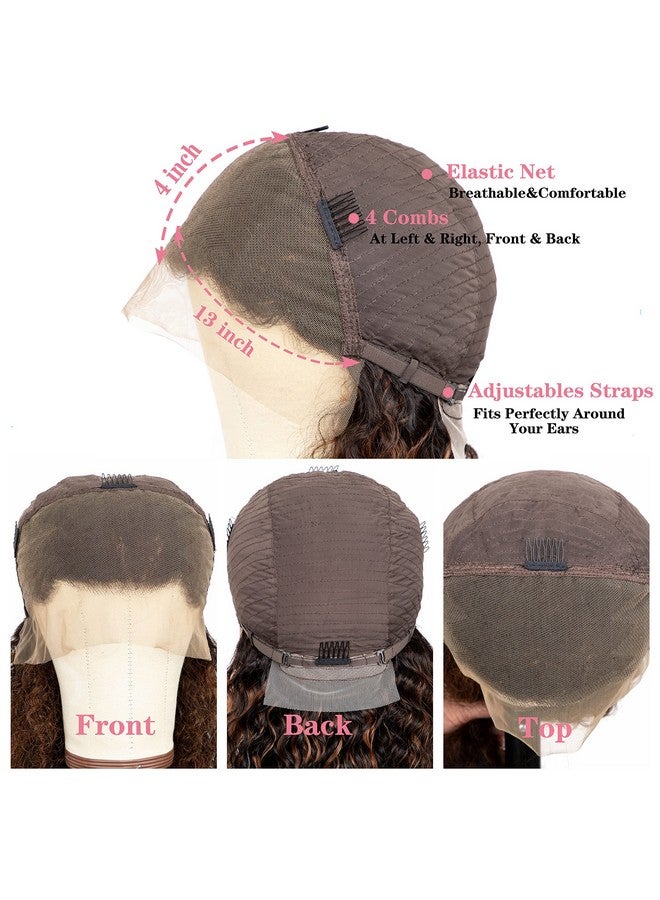 Lovenea Deep Curly 13X4 Lace Front Human Hair Wig 18 Inch Fb30 Highlight Lace Front Wigs Pre Plucked Human Hair Wigs With Baby Hair 180% Density Natural Hairline (18 Inch) - Image 5