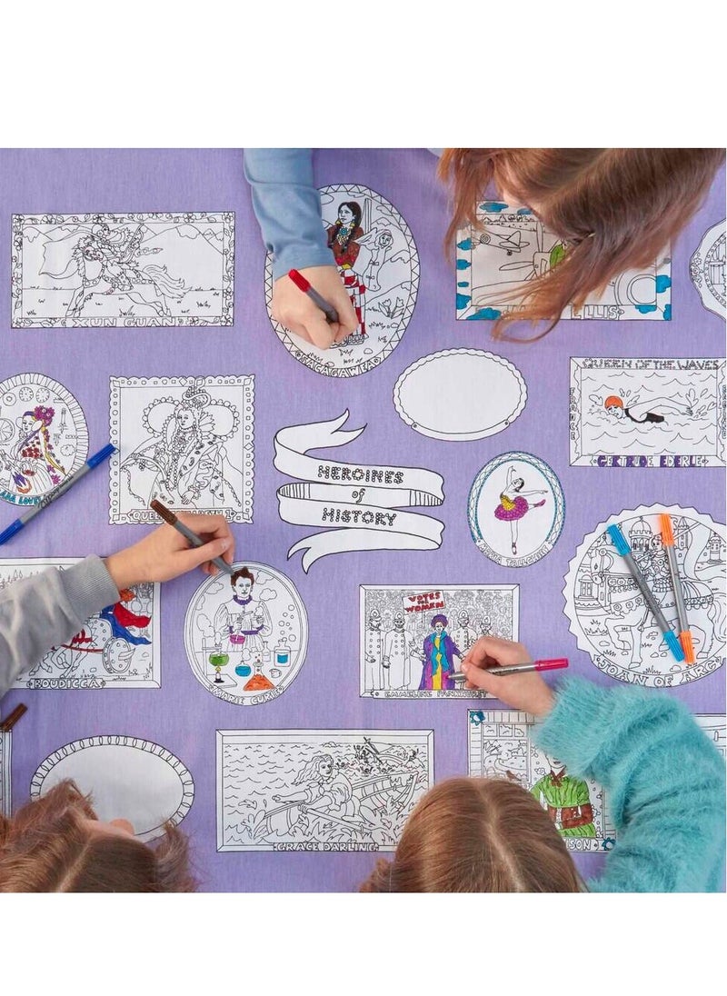 eatsleepdoodle Coloring Tablecloth, Heroines of History  - Image 2