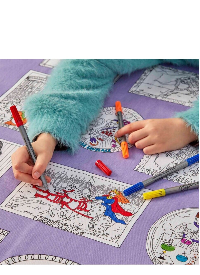 eatsleepdoodle Coloring Tablecloth, Heroines of History  - Image 3