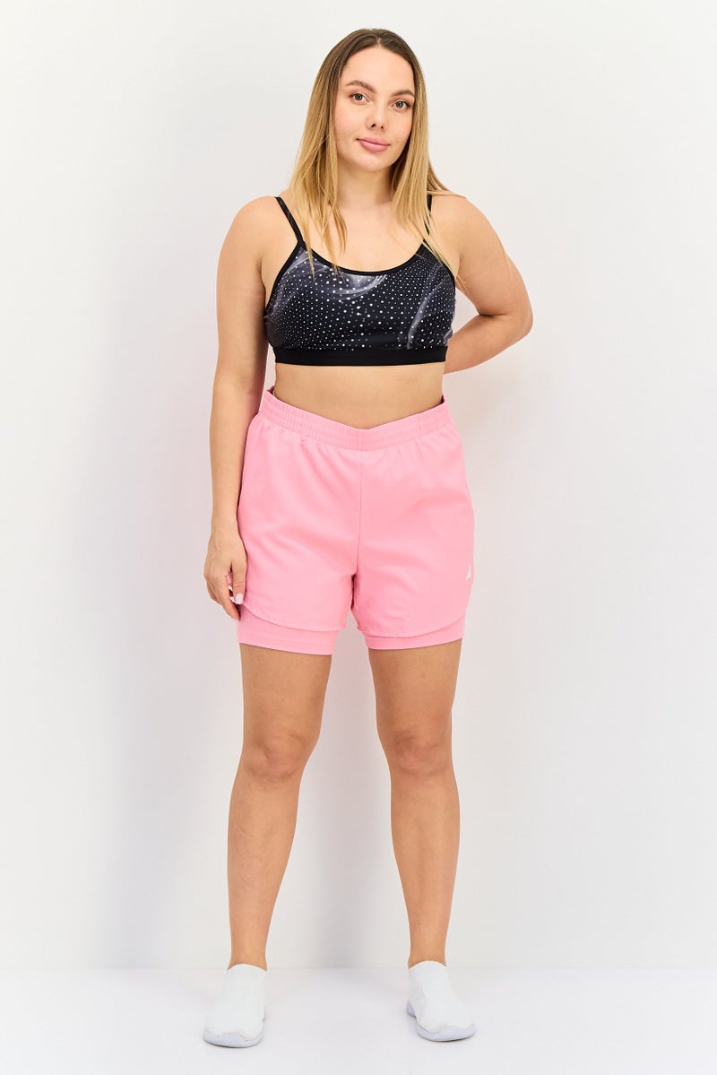 Adidas شورتات تدريب رياضية للنساء، وردي زهري - Image 4